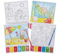 Baker Ross FN416 Escenas mágicas de verano para pintar - Paquete de 10, kits de pintura sin ensuciar para niños