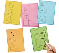 Baker Ross FN445 Pizarras de dibujo simétricas con celosía, se limpian con un paño, paquete de 10, pizarras de dibujo educativas para niños