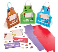 Baker Ross FN493 Kits de tarjetas con delantal para el Día del Padre - Paquete de 5, manualidades para niños para el Día del Padre
