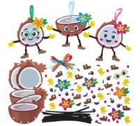 Baker Ross FN504 Kits de decoración combinables con cocos - Paquete de 8, kits de decoración de espuma para manualidades y artesanía para niños
