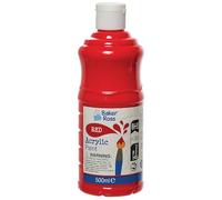 Baker Ross FN506 Pintura acrílica roja, 500 ml, paquete de 1, pintura para manualidades, pintura para niños