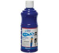 Baker Ross FN507 Pintura acrílica azul, 500 ml, paquete de 1, pintura para manualidades, pintura para niños