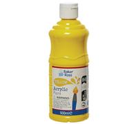 Baker Ross FN508 Pintura acrílica amarilla 500 ml - Paquete de 1, pintura para manualidades, pintura para niños