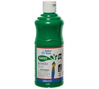 Baker Ross FN509 Pintura acrílica verde 500 ml - Paquete de 1, pintura para manualidades, pintura para niños