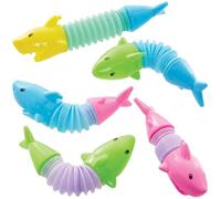 Baker Ross FN533 Tubos de tiburones - Paquete de 10, juguetes para rellenar bolsas de fiesta para niños