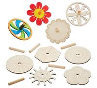 Baker Ross FN536 Peonzas de madera con formas - Paquete de 9, juguetes antiestrés para niños, rellenos para bolsas de fiesta para niños