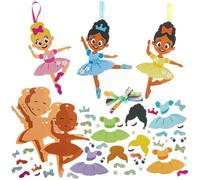 Baker Ross FN548 Kits de decoración combinables con bailarinas - Paquete de 8, kits de decoración de espuma para manualidades y artesanía para niños