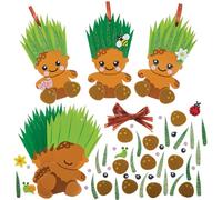 Baker Ross FN582 Kits de decoración combinables con cabezas de hierba - Paquete de 8, kits de decoración de espuma para manualidades y artesanía para niños