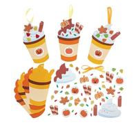 Baker Ross FN588 Kits de decoración Pumpkin Spice Latte Mix & Match - Pack de 8, Kits de manualidades de otoño para niños perfectos para Halloween
