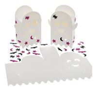 Baker Ross FN606 Set de Linternas Fantasma - Pack de 5, Divertidas Manualidades de Halloween para Niños, Ideales para Decoraciones de Fiestas y Exposiciones de Temporada