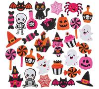 Baker Ross FN607 Pegatinas de Espuma Rosa de Halloween - Pack de 120, Brillantes y Divertidas Pegatinas Rosas de Halloween, Perfectas para Manualidades y Decoraciones de Fiestas
