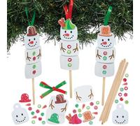 Baker Ross FN617 Kit de Decoración Navideña Muñeco de Nieve Marshmallow Mix & Match - Pack de 8, Set de Manualidades Navideñas para Crear Simpáticas Decoraciones de Muñeco de Nieve