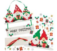 Baker Ross FN621 Kits de Decoración Navideña Gonk Personalizados - Pack de 4, Juegos de manualidades navideñas para que los niños creen decoraciones Gonk personalizables