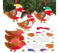 Baker Ross FN622 Kits de Decoración Navideña Cartero Robin - Pack de 6, Kits de manualidades navideñas para que los niños creen encantadoras decoraciones de Robin