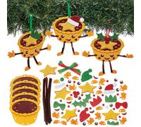 Baker Ross FN629 Kits de decoración Mince Pie - Lote de 8, Set de manualidades festivas para que los niños creen bonitas decoraciones navideñas