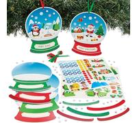 Baker Ross FN635 Kits de Decoración Navideña Globo de Nieve Personalizados - Pack de 6, Kits de manualidades navideñas para que los niños creen decoraciones personalizables de globos de nieve
