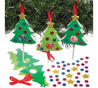 Baker Ross FN648 Portacandelitas Árbol de Navidad - Pack de 10, Kits de manualidades navideñas para que los niños creen portacandelitas para el árbol de Navidad