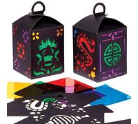 Baker Ross FX118 Kit Linternas de Vidriera para el Año Nuevo Chino - Juego de 4, Kit de Linternas para Niños