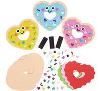 Baker Ross FX122 Kit de imanes de rosquillas corazón de amor - Lote de 8, Kit de manualidades de espuma para niños, San Valentín