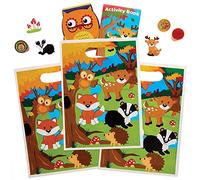 Baker Ross FX162 Bolsas de Cumpleaños Animales del Bosque - Juego de 10, Decoración de Cumpleaños para Niños