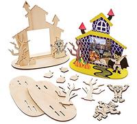 Baker Ross FX187 Marcos de Madera de la Casa Encantada - Juego de 4, Manualidades para Niños