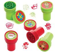 Baker Ross FX283 Sellos Autoentintables Taller de Papá Noel - Paquete de 10, Almohadillas de Escritura Creativa para Niños