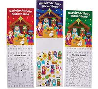 Baker Ross FX289 Libro de Actividades del Belén con Pegatinas - Paquete de 8, Pegatinas para Niños