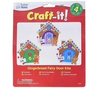 Baker Ross FX301 Puertas de Hadas de la Casa de Jengibre - Paquete de 4, Kit Creativo para Niños