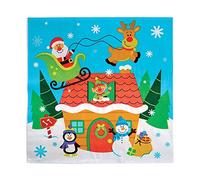 Baker Ross FX310 Servilleta con Personajes Navideños - Paquete de 20, Decoración de Mesa Navideña