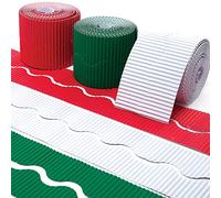 Baker Ross FX325 Adhesivo Cenefa de Colores Navideños - Paquete de 3, Decoración para el Aula