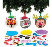 Baker Ross FX370 Bola de Arbol de Navidad con Animales de la Selva - Paquete de 8, Adornos para el Arbol de Navidad