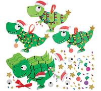 Baker Ross FX374 Decoraciónes del Arbol de Navidad con Dinosaurios - Paquete de 8, Kit de Decoración de Árbol de Navidad