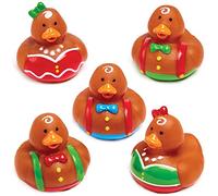 Baker Ross FX412 Mini Pato de Goma de Hombre de Jengibre - Paquete de 5, Manualidades para Niños