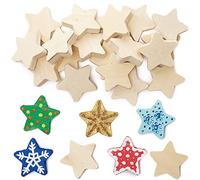 Baker Ross FX432 Piedras de Madera de Estrella para Pintar - Paquete de 30, Materiales para Dibujar y Pintar