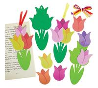 Baker Ross FX460 Kit de marcapáginas tulipán - Paquete de 8, Kit de manualidades de espuma adhesiva para niños