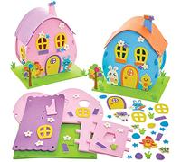 Baker Ross FX524 Kit para casa de huevos de Pascua - Paquete de 2, Kit de decoraciones de espuma para Pascua
