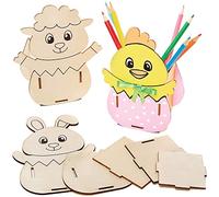 Baker Ross FX534 Kits de lapiceros madera para Pascua - Paquete de 3, Kits de madera para Pascua para niños