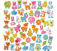 Baker Ross FX546 Pegatinas de animales de primavera - Paquete de 200, Pegatinas para manualidades infantiles