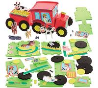 Baker Ross FX566 Kits tractor - Pack de 2, Kits de manualidades 3D para niños