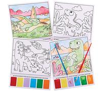 Baker Ross FX575 Kit de pintura mágica de dinosaurios - Pack de 10, Kit de pintura en acuarela para niños