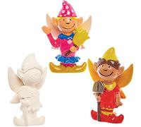 Baker Ross FX589 Duendes de cerámica - Caja de 4 - Figuras de cerámica para pintar para niños