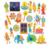Baker Ross FX591 Diwali Pegatinas de Espuma - Pack de 200, Diwali Arte y Manualidades para Niños