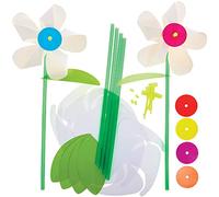 Baker Ross FX593 Kit molinillo de viento - Pack de 6, Crea tu propio molinillo de viento