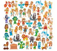 Baker Ross FX611 Pegatinas de espuma de mitología griega - Pack de 200, Pegatinas para manualidades infantiles