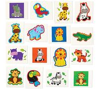 Baker Ross FX653 Tatuajes de amigos de la selva - Pack de 80, Relleno para bolsas de fiestas infantiles