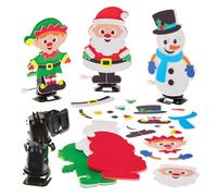 Baker Ross FX658 Juegos de cuerda navideños - Pack de 3, Bolsas de Navidad para niños