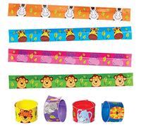 Baker Ross FX660 Pulseras amigos de la jungla - Pack de 8, Relleno para bolsas de fiesta infantiles
