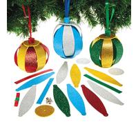 Baker Ross FX700 Kit de Decoración Navideña con Purpurina - Pack de 6, Decoración Navideña Artes y Manualidades para Niños