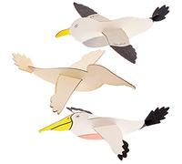 Baker Ross FX742 Planeadores de madera pelícano y gaviota - Pack de 8, Manualidades para pintar de madera para niños