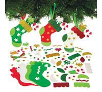 Baker Ross FX776 Kit de Decoración de Medias Navideñas - Lote de 8, Decoración Navideña Artesanal para Niños